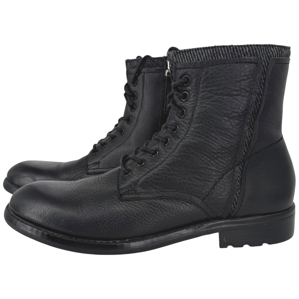Kenneth‎ Cole Reaction Men's Leather Lace Up Zip Ankle Boots Black Size 8M